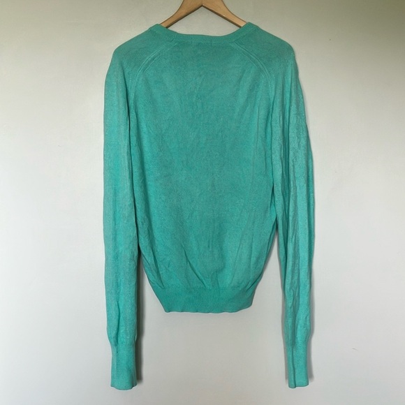 Lacoste Club made in USA Blue V-Neck Sweater Lightweight Knit - Picture 7 of 7